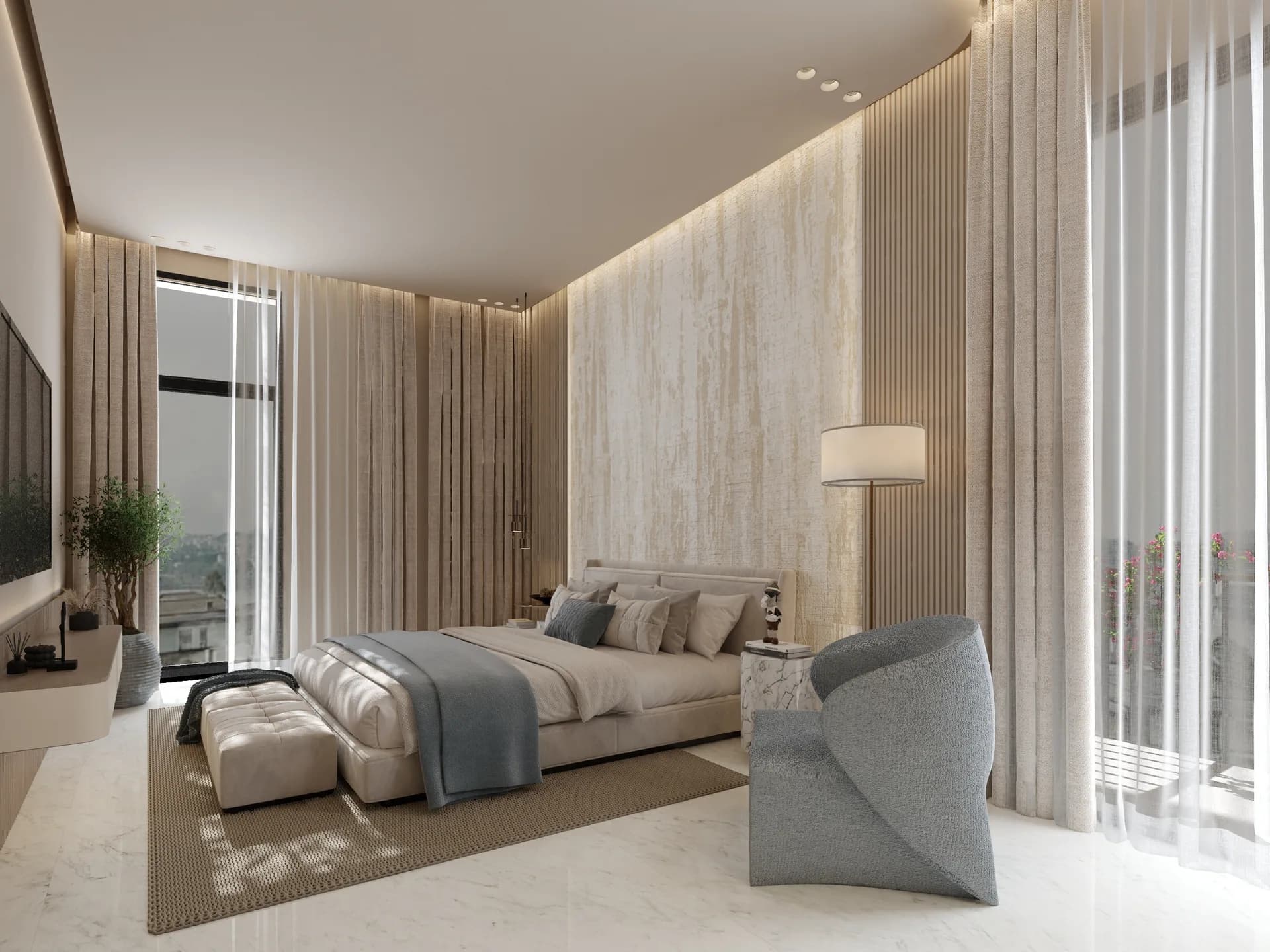 Luxury living room interior designed by Rectangle Interiors in Dubai