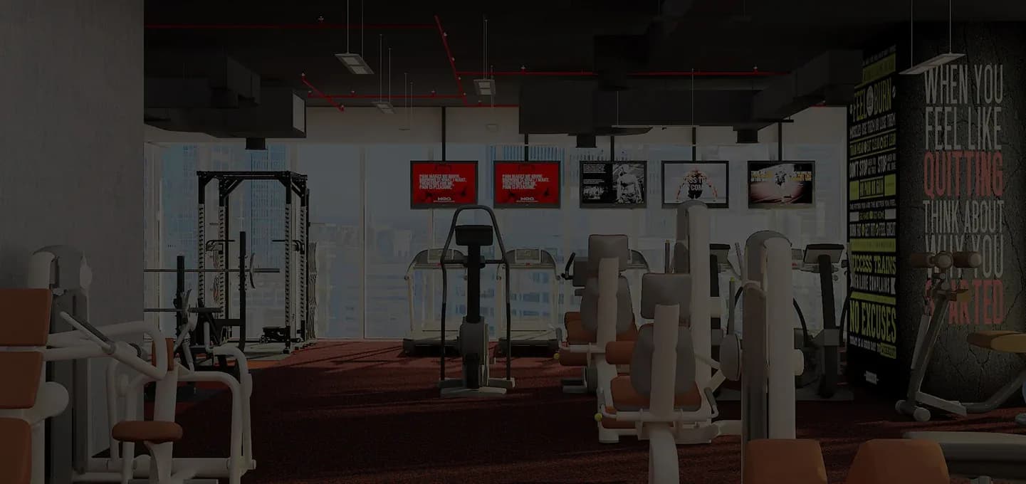 Elevation Fitness — Fitness interior by Rectangle Interiors, One by Omniyat