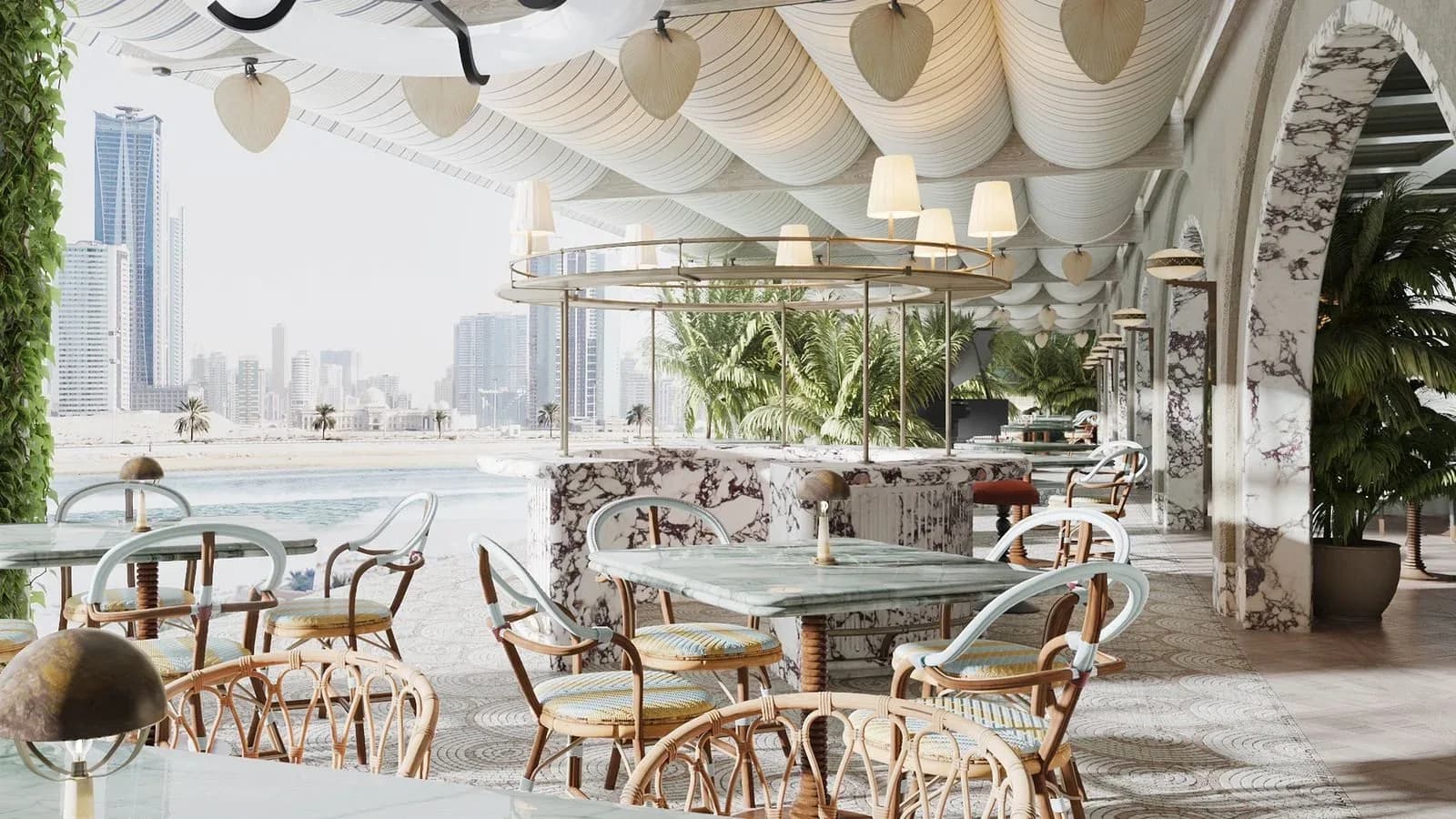 Loren — Restaurant interior by Rectangle Interiors, The Palm Jumeirah, Dubai
