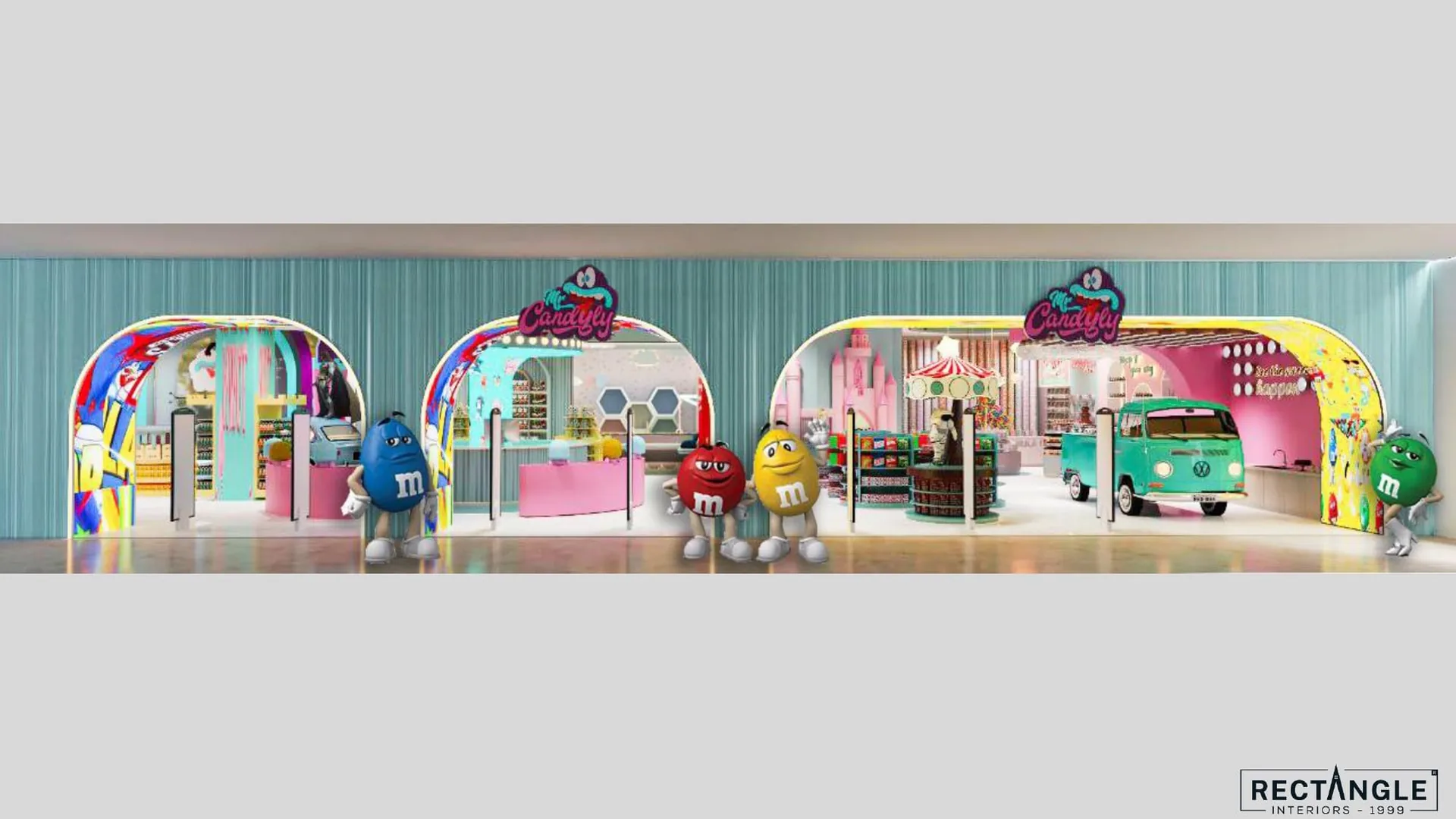 The Biggest Candy Shop in the UAE — Restaurant interior by Rectangle Interiors, Candyly Wafi Mall