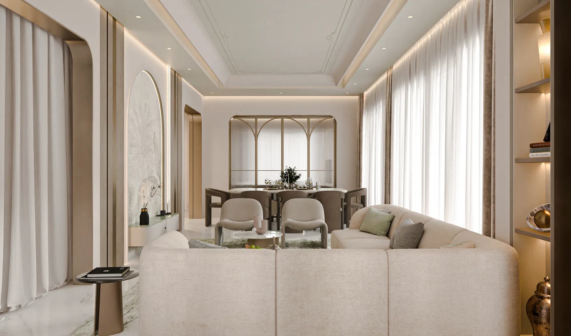 Living Room Interior Design in Dubai by Rectangle Interiors
