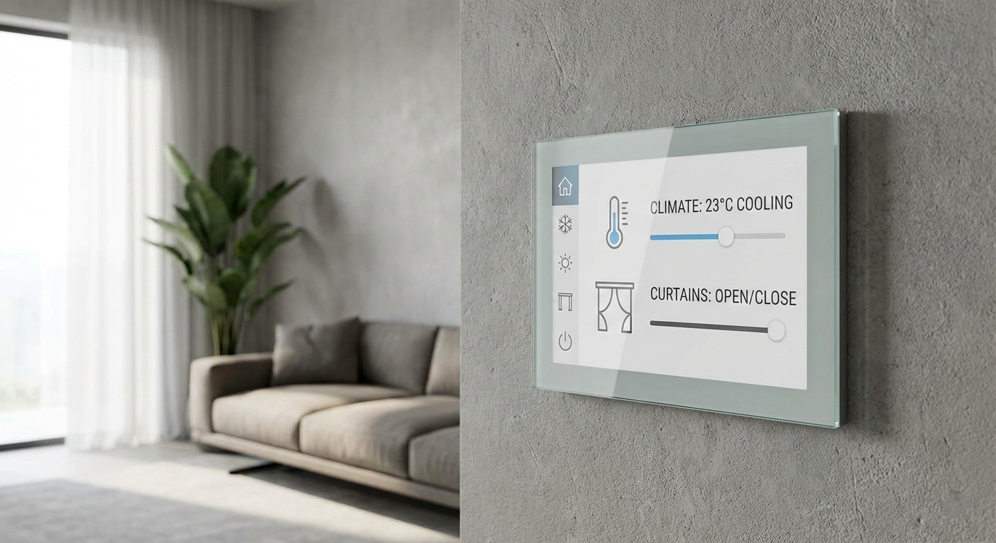 Smart home control system for climate and automated curtains in a Dubai residence