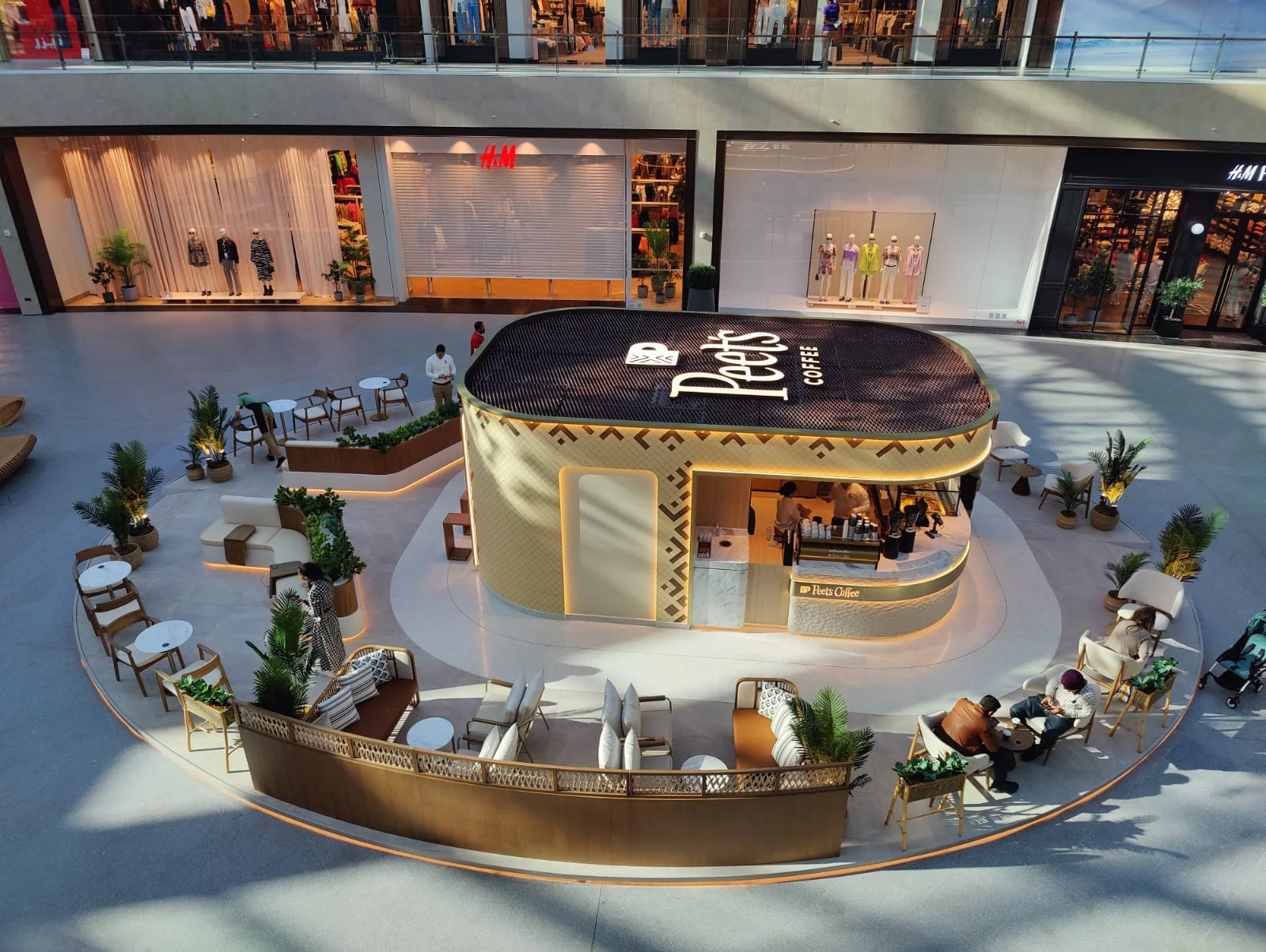 aesthetic cafe design statement wall 